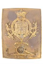 An early Victorian Royal Artillery officer's shoulder belt plate