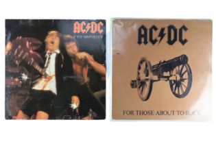 AC/DC "For Those About To Rock (We Salute You)" LP record autograph signed by Brian Johnson,
