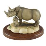 A Border Fine Arts Rhino and Baby, RM21, 11 cm