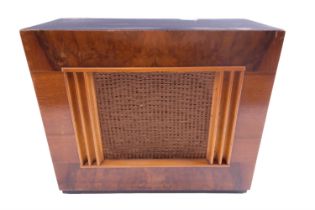 A 1930s-1940s walnut radio speaker by Aceradio Ltd, model 'EX 8', 31 x 14 x 26 cm