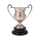 A 1920s silver two-handled trophy cup, engraved "Peterboro 1924. Harriers, Best 2 Couples of Dog