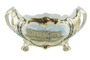 A boxed Spode limited edition QEII Golden Jubilee commemorative twin handled bowl, as-new, width