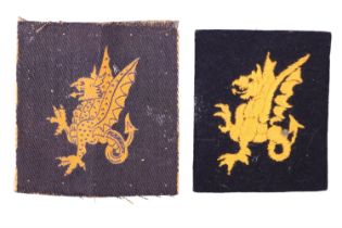 Two 43rd Infantry Division cloth badges