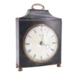 A 1950s Smiths bracket-style electric clock, having a brass mounted ebonised case and a faux-