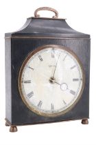 A 1950s Smiths bracket-style electric clock, having a brass mounted ebonised case and a faux-