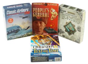 A group of PC CD ROM video games, comprising Classic Airlines 200 (for flight Simulator 2000),