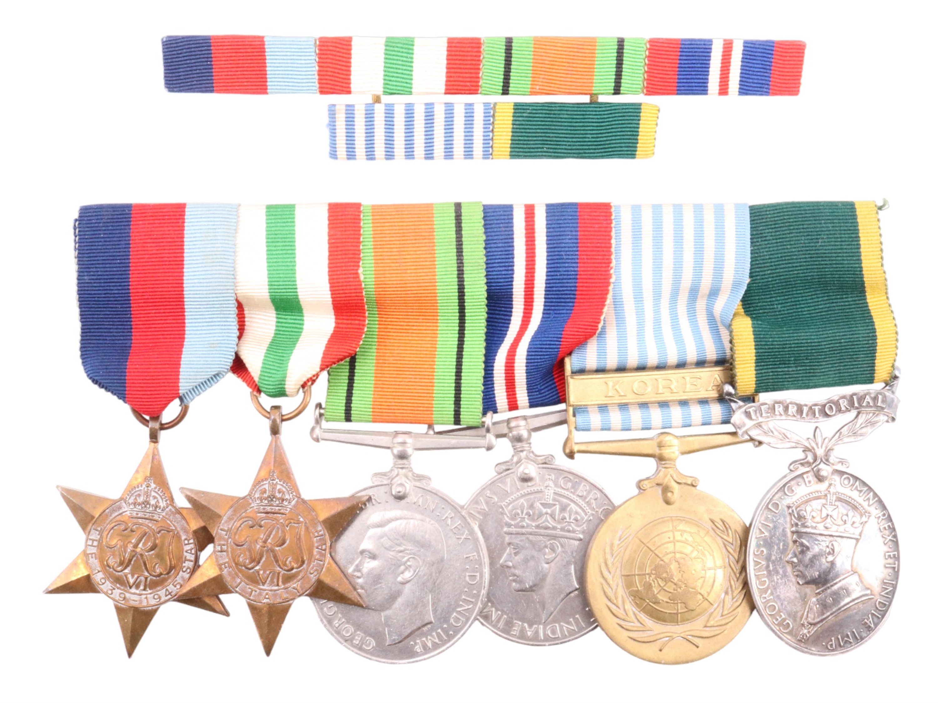 A Second World War and Korea Medal group with Territorial Efficiency Medal to Capt A B Hurrell,