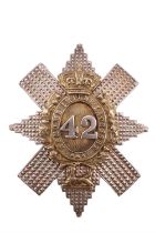 A Victorian 42nd Royal Highland Regiment the Black Watch officer's cap badge, bearing a William