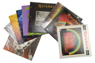 A small quantity of vinyl records including Rainbow, Status Quo, Raven, etc