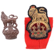 British Army staff officers' bullion-embroidered and Service Dress cap badges, 1901-1952