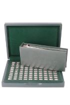 The 100 Greatest Cars silver miniature ingot collection, in presentation case together with a binder