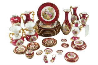 A large quantity of Limoges ceramics, tallest 19 cm