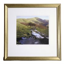 Pat Cleary (Cumbrian, 20th Century) "Dillicar Puddles - Howgills", a study of a wet, muddy road