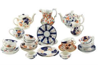A Victorian Gaudy Welsh tea set, including cups and plates, etc