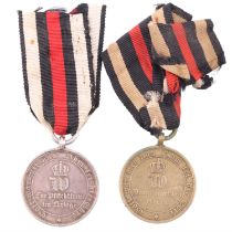 Two Imperial German Franco-Prussian War veterans' commemorative medals