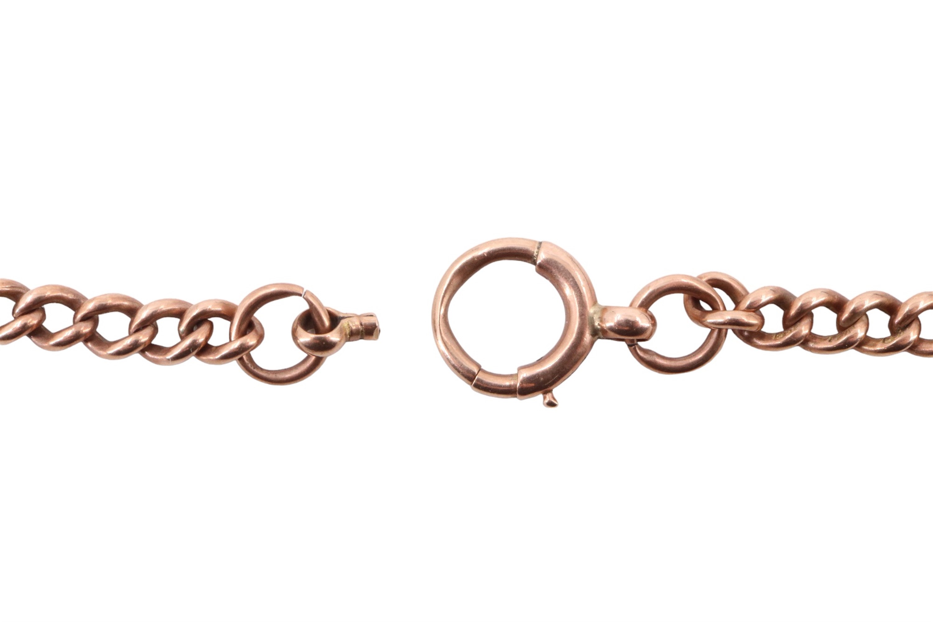 A 9 ct rose gold curb link chain, 42 cm, 21 g, (a/f) - Image 3 of 3