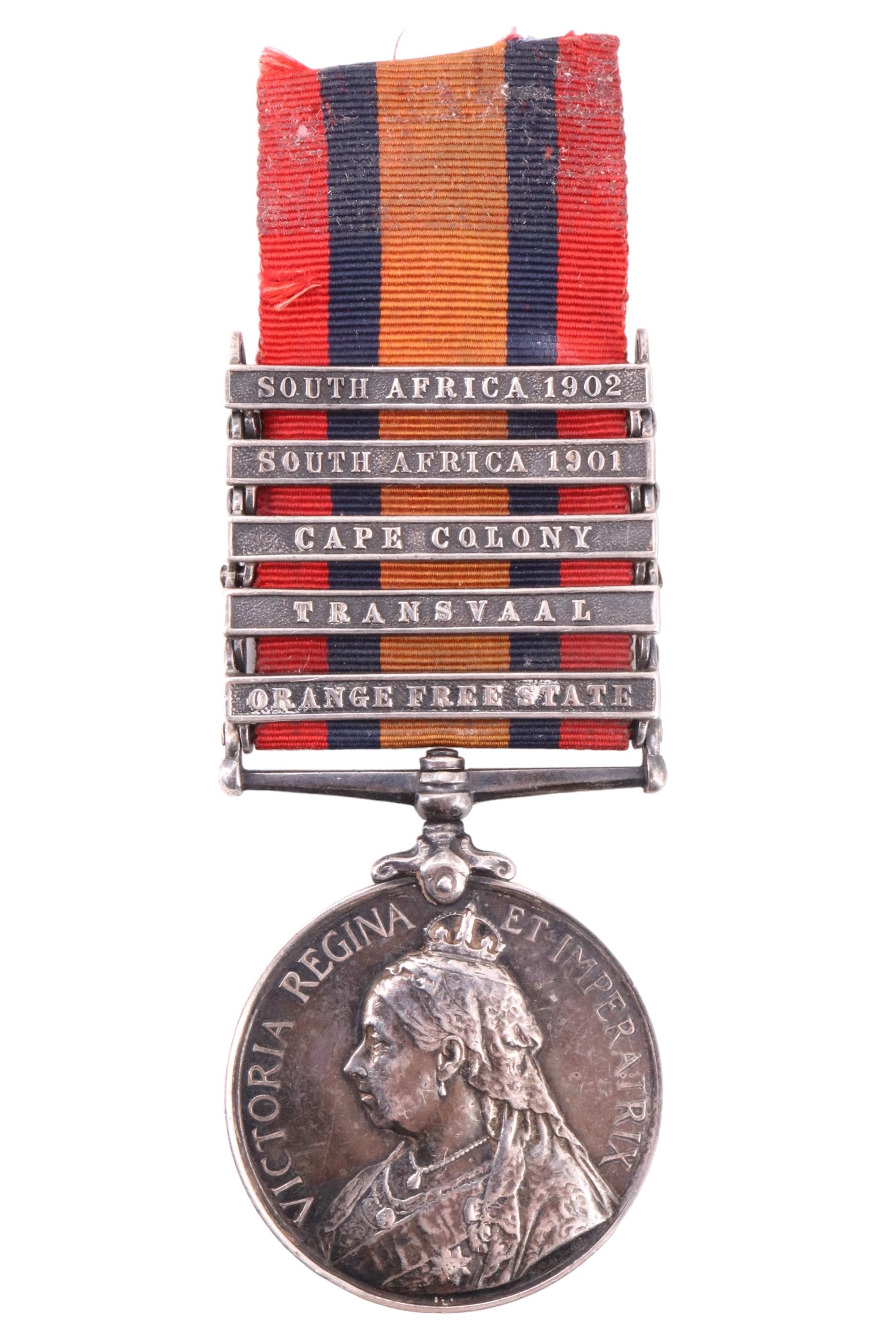 A Queen's South Africa Medal with five clasps to 4251 Pte H J Lakin, 6th Dragoons