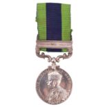 An India General Service Medal with Waziristan 1921-24 clasp to 3590714 Pte W B C White, Border