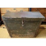 An Imperial Austro-Hungarian painted pine medical trunk, of tapering form with zinc corner