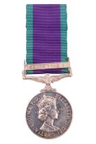 A General Service Medal with South Arabia clasp to 23916633 Pte A Hickson, Kings Own Border