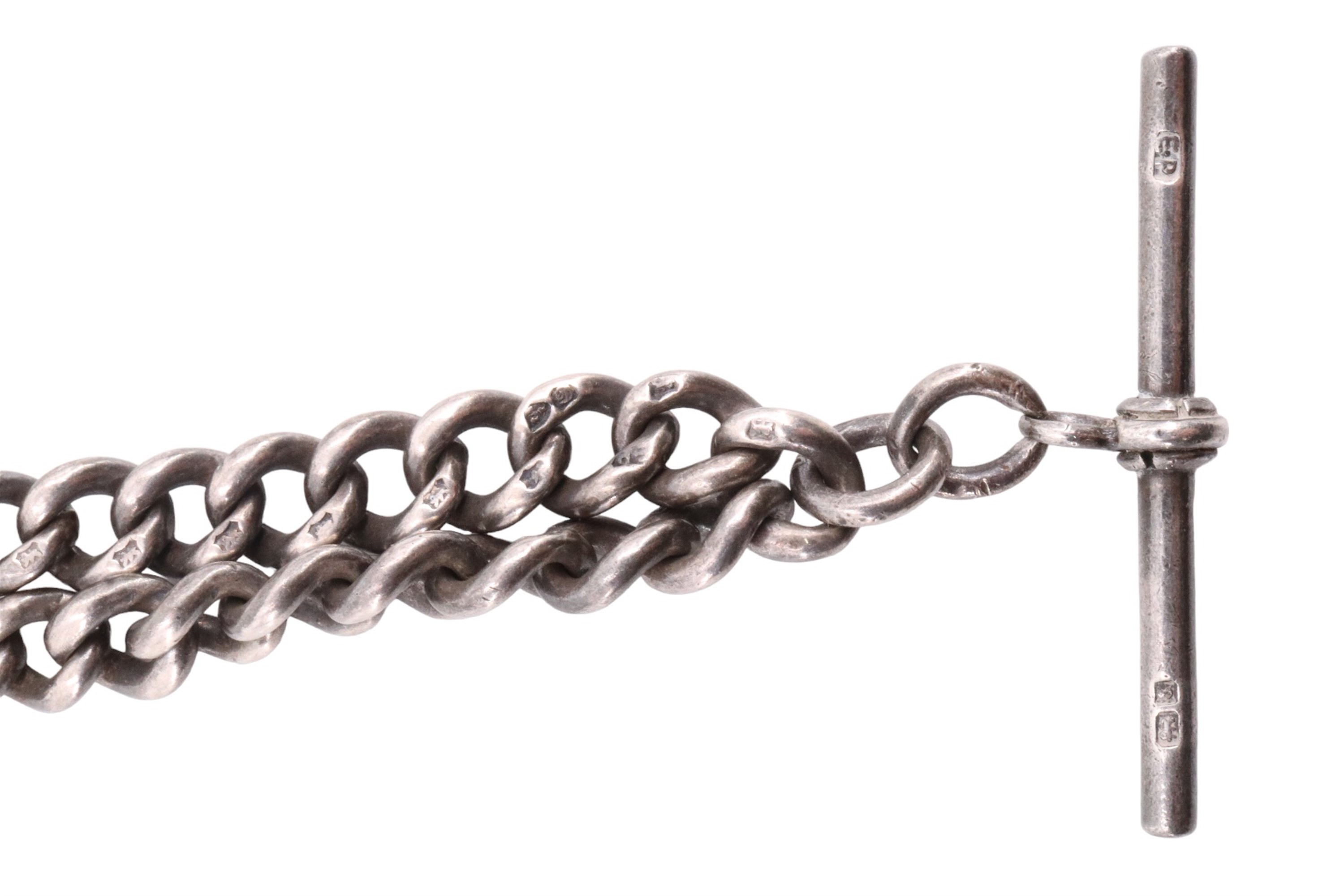 A late 19th / early 20th Century silver pocket watch chain, believed Edward Pairpoint, London, 19 - Image 2 of 3