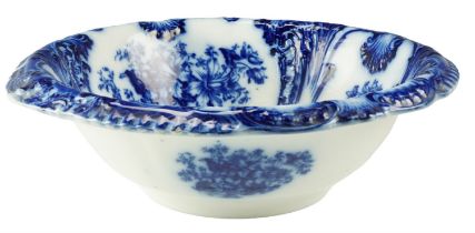 An early 20th Century blue and white basin by Wood and Sons, 40 cm diameter