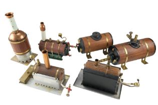 Six late 20th century model static live steam model engine boilers, from kits, including Stuart, and