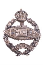 A Royal Tank Regiment officer's silver cap badge, B Bros, Birmingham, 1924