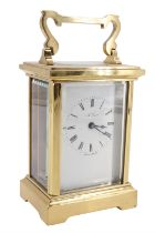 A late 20th Century carriage clock by A Carr, 16 cm including handle