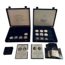 13 silver royal commemorative coins, housed in two presentation cases, with certificates
