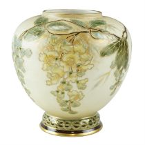 An early 20th Century Ernst Wahliss / Alexandra Porcelain Works shouldered oviform vase decorated in