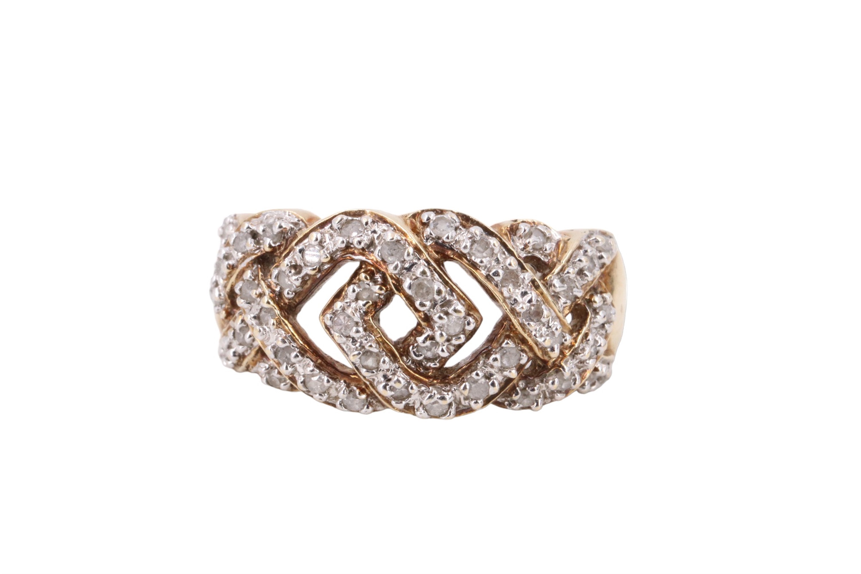A contemporary diamond interlace dress ring, having adorse interlaced openwork, line set with 44 - Image 2 of 5