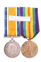 A British War and Allied Victory Medals to 52263 Pte G Whitelock, Durham Light Infantry