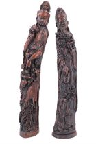 A pair of large Chinese resin figures, late 20th Century, 57 cm