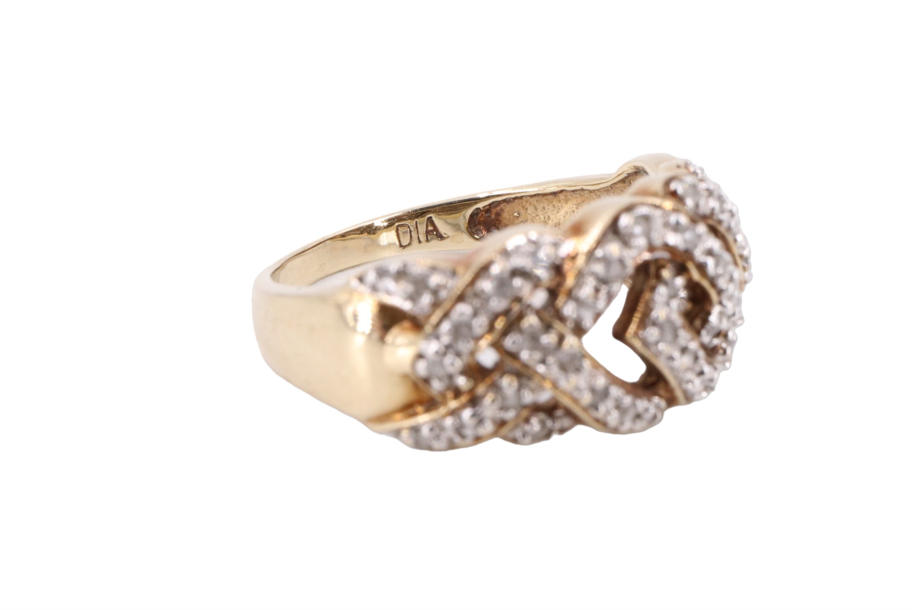 A contemporary diamond interlace dress ring, having adorse interlaced openwork, line set with 44 - Image 5 of 5