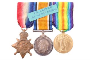 A 1914 Star, British War and Victory medals to 1197 Pte A Carter, The Sherwood Foresters