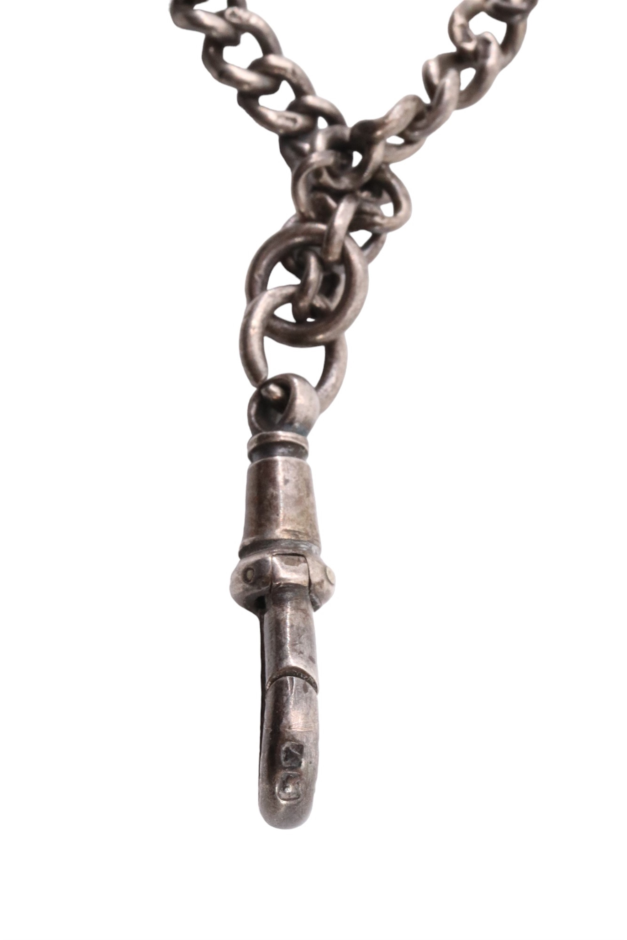 A late 19th / early 20th Century silver pocket watch chain, believed Edward Pairpoint, London, 19 - Image 3 of 3