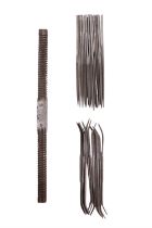 A quantity of needle riffler files and a male-thread dressing file