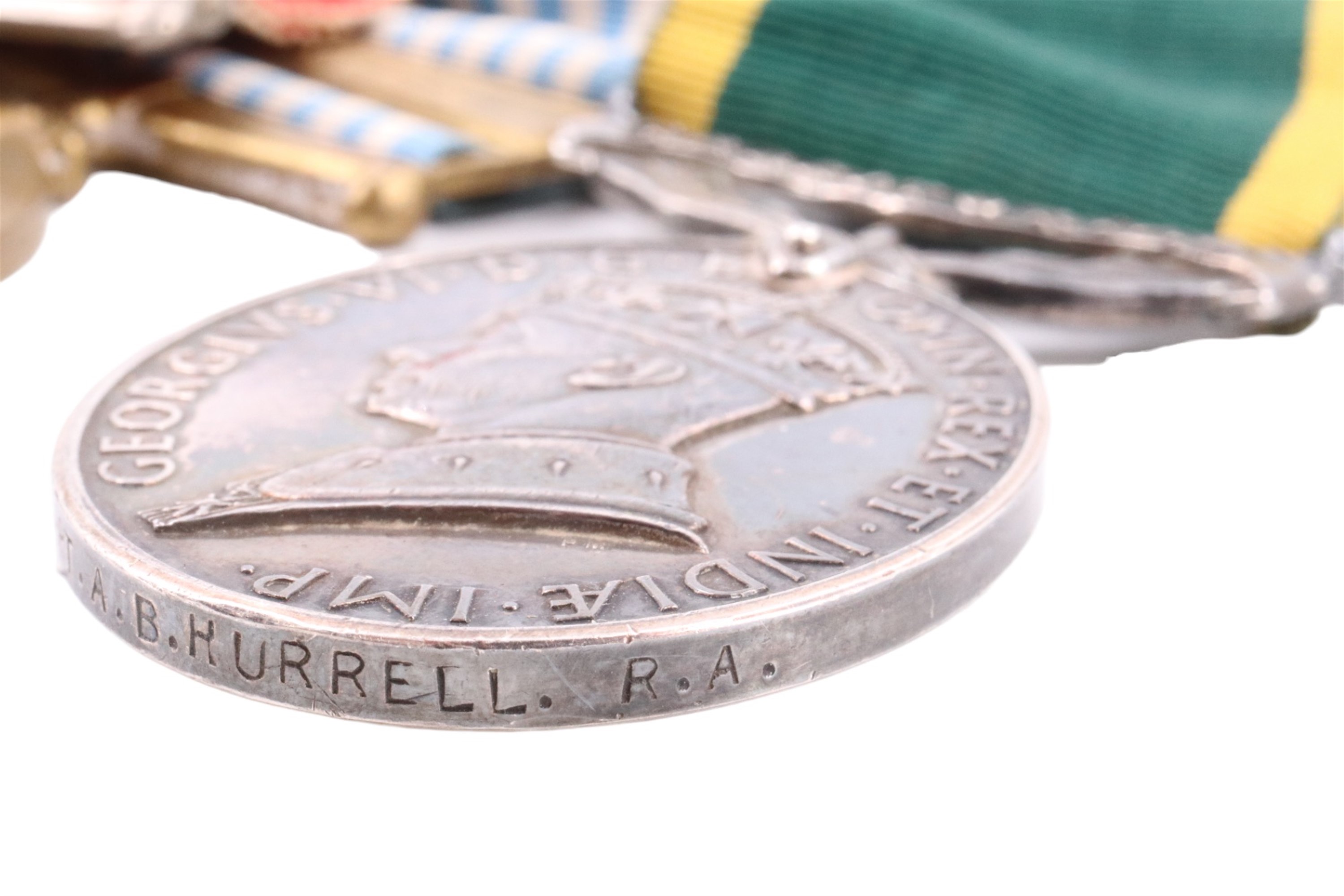 A Second World War and Korea Medal group with Territorial Efficiency Medal to Capt A B Hurrell, - Image 4 of 8