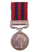 An India General Service Medal with Waziristan 1894-5 clasp to 3736 Pte P Burke, 2nd Battalion