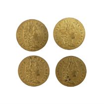 Four George III gaming tokens