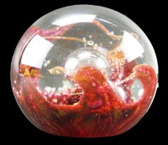 A Scottish Selkirk glass paperweight, 'Electra', signed and dated 1980, 8 cm diameter