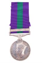A General Service Medal with Palestine clasp to 3187789 Pte A Rosie, The King's Own Scottish