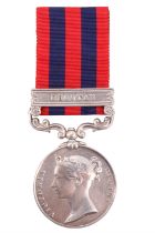 An India General Service Medal with Bootan clasp to Lieutenant W M Frobisher, H Ms 55th Regiment