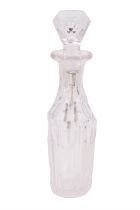 A Victorian silver mounted and cut glass cayenne bottle, H M, Birmingham, 1848, 14.5 cm