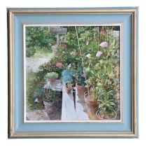 Keith Dunkley RWS ( British, b 1942 ) "Giardiniere" a study of a quiet corner of a working garden,