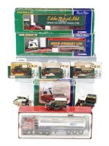 Corgi diecast model Eddie Stobart wagons and vans together with a 'Niven First Milk' tanker