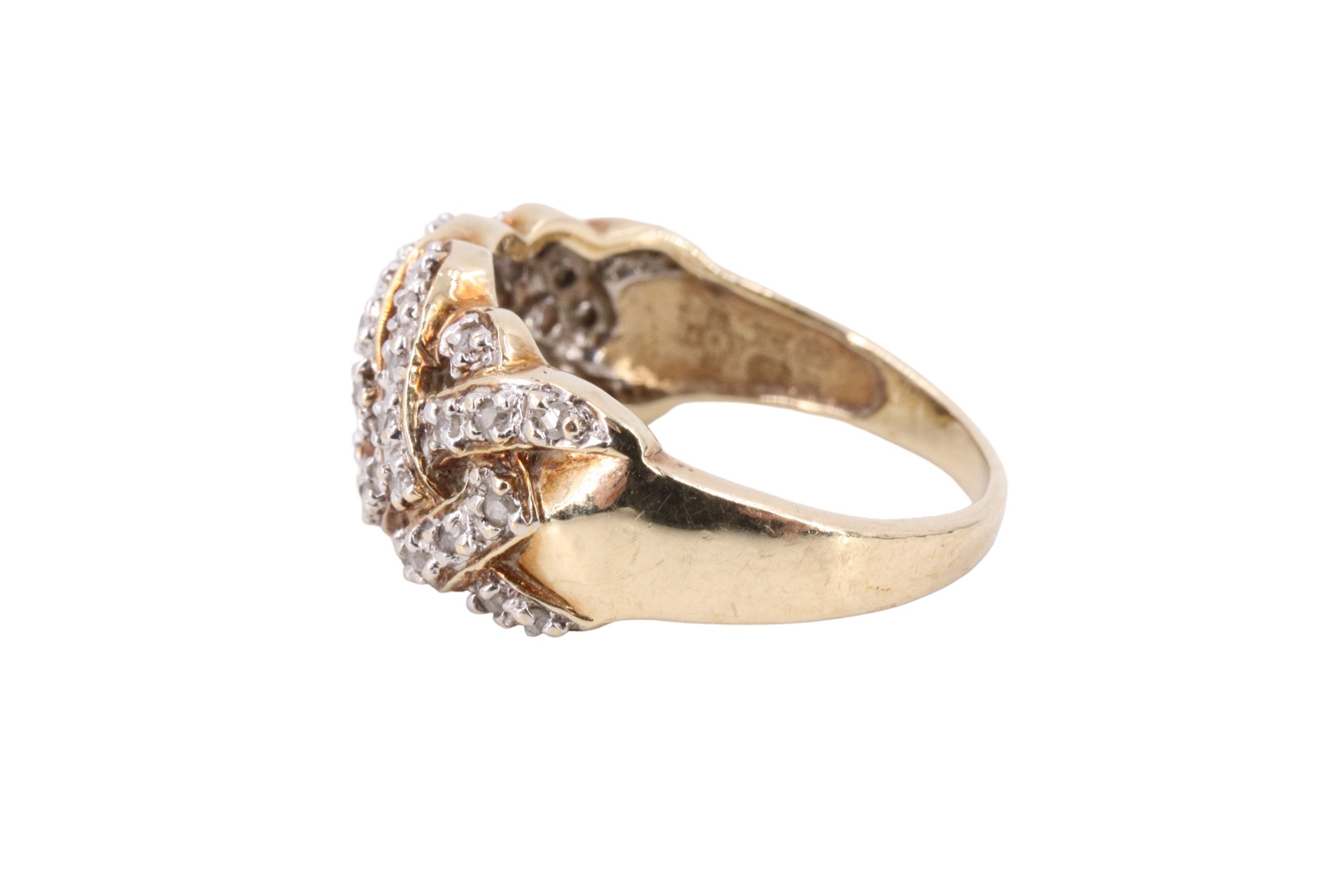 A contemporary diamond interlace dress ring, having adorse interlaced openwork, line set with 44 - Image 3 of 5