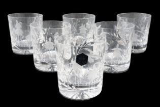 Six Stuart Crystal whisky tumblers, 9 cm
