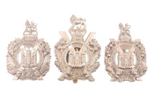 A Victorian King's Own Scottish Borderers pagri or glengarry badge together with two other KOSB